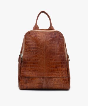 کوله پشتی چرم زنانه کد ۷۸۱ رنگ عسلی - تصویر اول