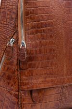 کوله پشتی چرم زنانه کد ۷۸۱ رنگ عسلی - تصویر سوم