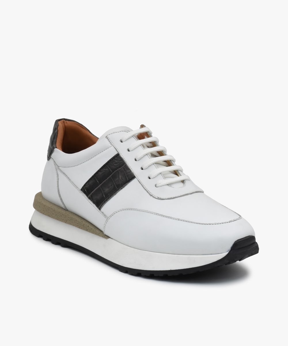 S22-white-01 کفش چرم اسپرت مردانه کد S22 رنگ سفید - تصویر اول