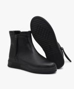 نیم بوت چرم زنانه کد D5 - مشکی - تصویر چهارم