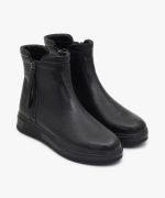 نیم بوت چرم زنانه کد D5 - مشکی - تصویر پنجم