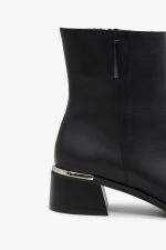 نیم بوت چرم زنانه کد D79 رنگ مشکی - تصویر چهارم