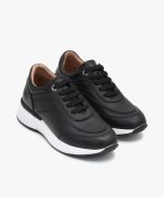 کفش چرم اسپرت زنانه کد Q2 رنگ مشکی - تصویر سوم